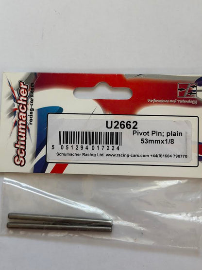 Schumacher Part #SCHU2662 Pivot Pin; Plain 53mm x 1/8