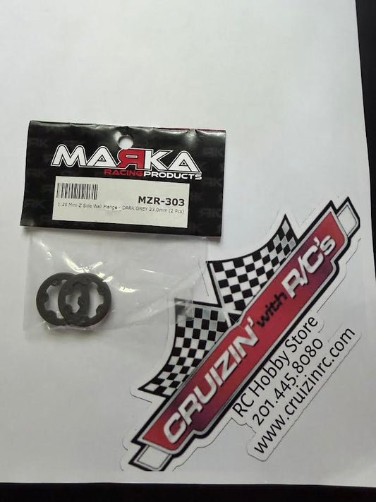 Marka Part #MZR-303 V1 Mini-Z 2WD Side Wall Flange - DARK GREY 23.0mm (2 Pcs)