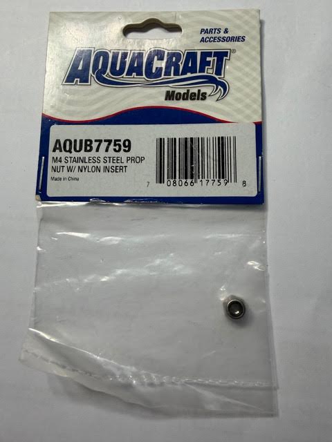 AquaCraft Part #AQUB7759 M4 Stainless Steel Prop Nut w/Nylon Insert