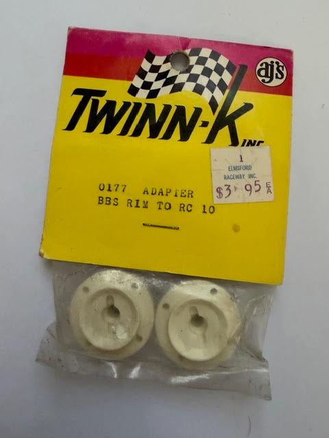 AJ'S (Twinn-K) Part #0177 Adapter BBS Rim to RC10 - White - VINTAGE