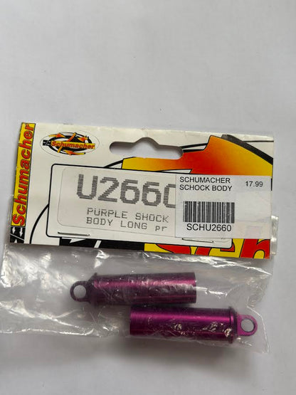 Schumacher Part #SCHU2660 Long Alloy Shock Body Set (Purple) (2)