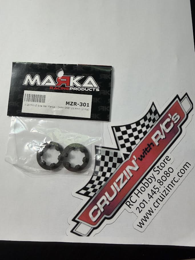 Marka Part #MZR-301 V1 Mini-Z 2WD Side Wall Flange - DARK GREY 23.4mm (2 Pcs)