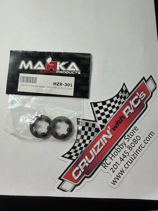 Marka Part #MZR-301 V1 Mini-Z 2WD Side Wall Flange - DARK GREY 23.4mm (2 Pcs)