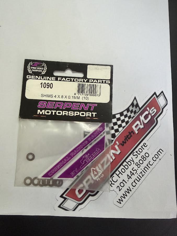 Serpent Part #SER1090 Shims 4 x 8 x 0.1mm (10)