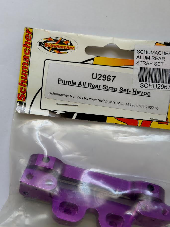 Schumacher Part #SCHU2967 Aluminum Rear Strap Set - Havoc - Purple