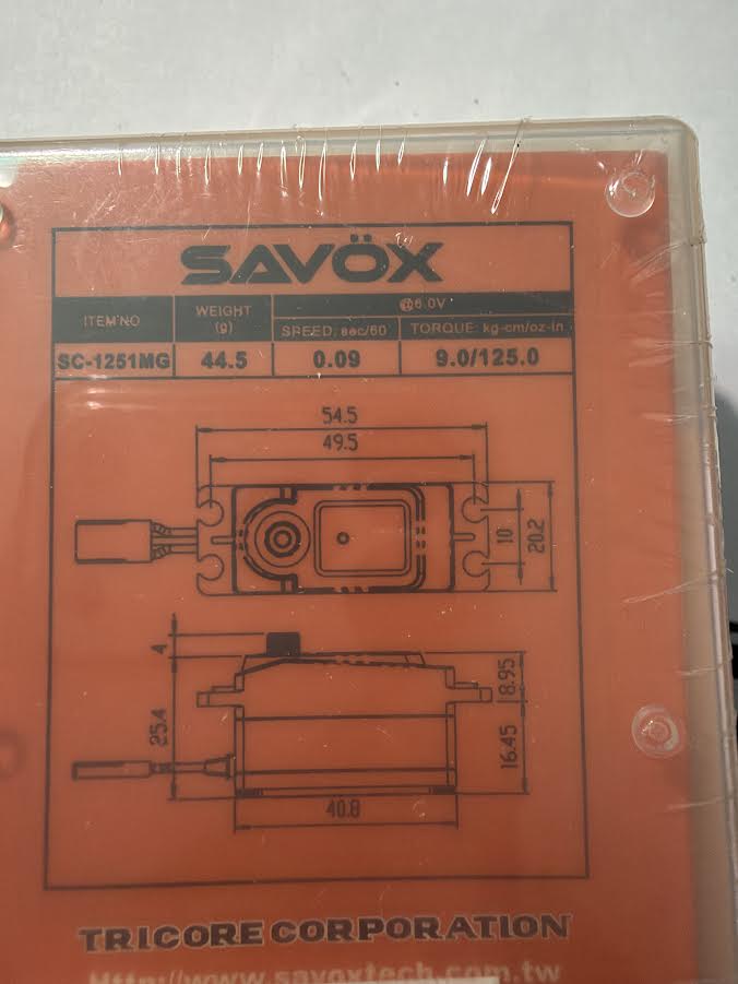 Savox Part #SC-1251MG Servo