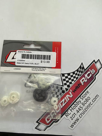 Team Losi Part #LOSB0941 Front/Rear Metal Differential Gear & Housing Set (MLST/2)