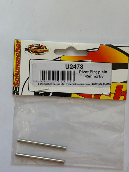 Schumacher Part #SCHU2478 Pivot Pin; plain 45mm x 1/8