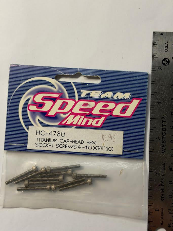 Team SpeedMind Part #HC-4780 Titanium Cap-Head, Hex-Socket Screws 4-40 x 7/8" (10)