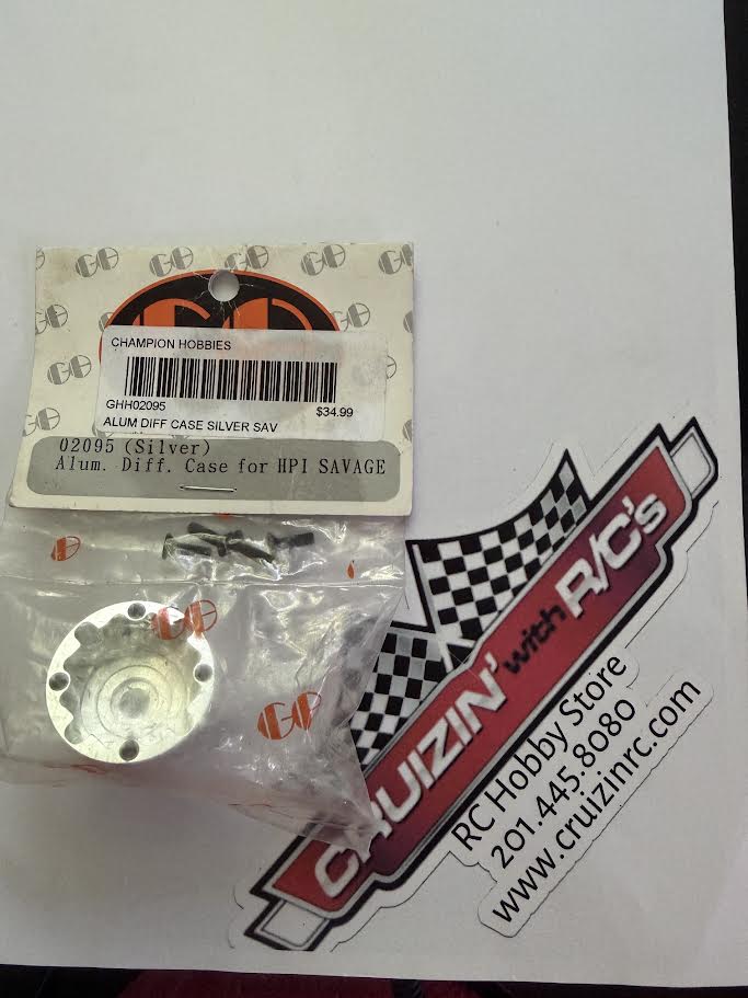GH Golden Horizons Part #GH02095 Aluminum  Diff. Case for HPI Savage Silver