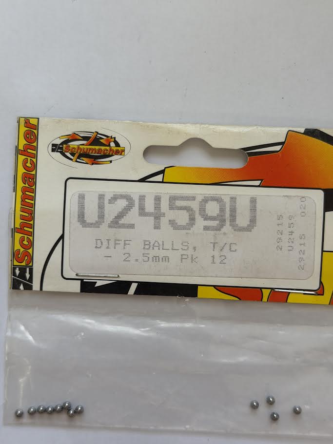 Schumacher Part #SCHU2459U Diff Balls; T/C 2.5mm pk12