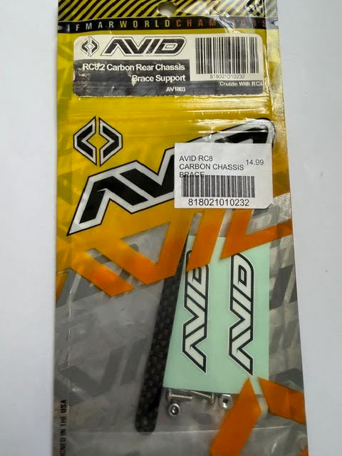 AVID Part #AV1803 RC8.2 Carbon Rear Chassis Brace Support