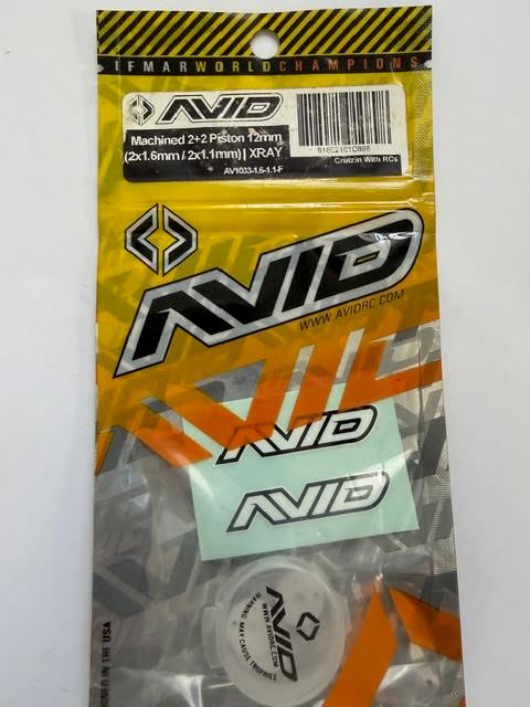 AVID Part #AV1033-1.6-1.1-F Machined 2+2 Piston 12mm (2x1.6mm / 2x1.1mm) / Xray