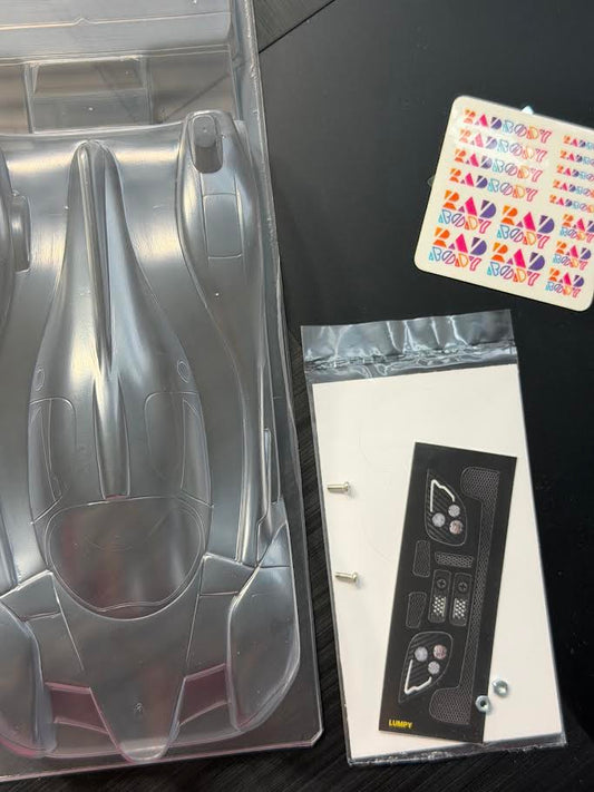Radbody Part #RAD001 Reflex Racing LMP3 1/28 Scale Lexan Clear Body