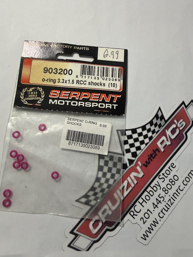 Serpent Part #SER903200 Precision 3.3x1.5 O-ring Set for RCC Shocks Pink