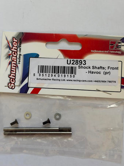 Schumacher Part #SCHU2893 Shock Shafts; Front (pair) - Havoc, Manic