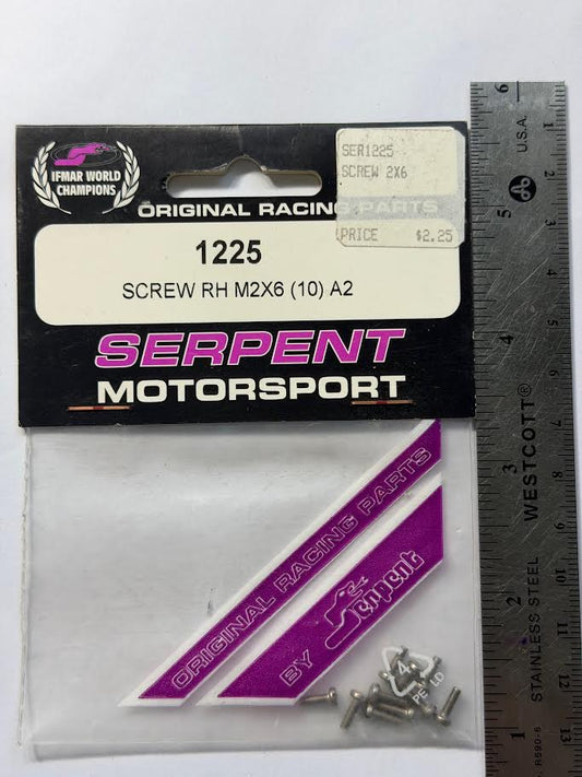 Serpent Part #SER1225 Screw RH M2X6 (10) A2