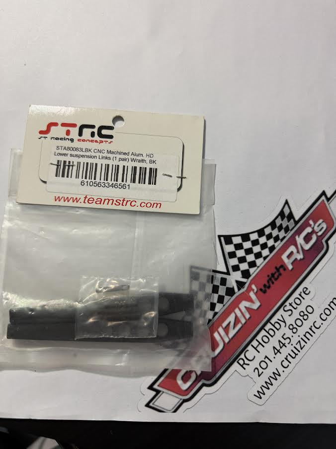 STRC Part #STA80083LBK CNC Machined Aluminum HD Lower Suspension Links (1pair) Wraith BLACK