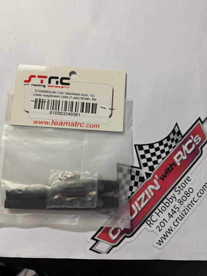 STRC Part #STA80083LBK CNC Machined Aluminum HD Lower Suspension Links (1pair) Wraith BLACK