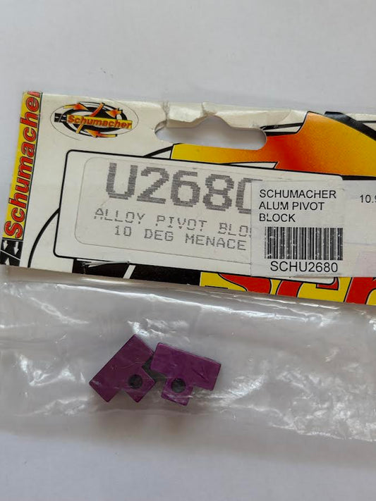 Schumacher Part #SCHU2680 Alloy Pivot Block; 10 degree Purple - Menace -