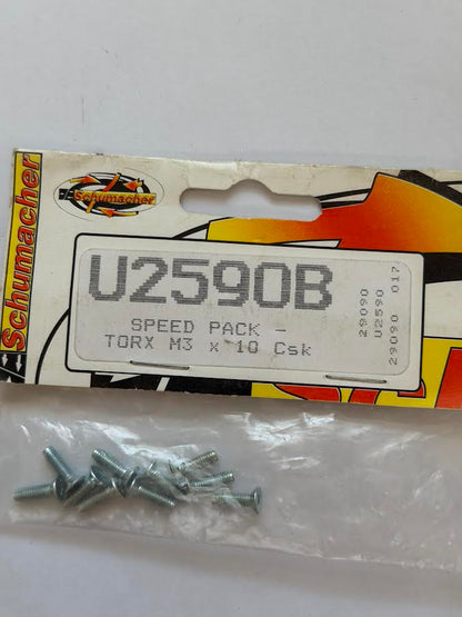 Schumacher Part #SCHU2590B Speed Pack - Torx M3x10 Csk Screws (10pc)