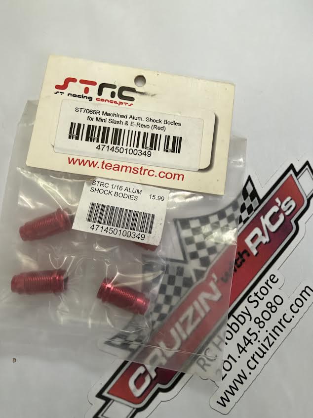 STRC Part #ST7066R Machined Aluminum Shock Bodies Blue for 1/16 Slash & E-Revo RED
