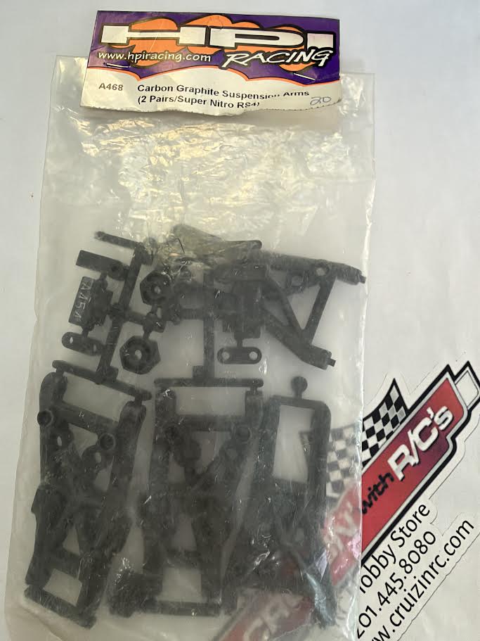 HPI Racing Part #A468 Carbon Graphite Suspension Arms (2 Pairs/Super Nitro RS4)
