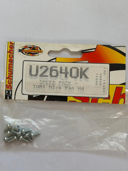 Schumacher Part #SCHU2640K Speed Pack - Torx M3 x 6mm Pan HD Screws (10ct)