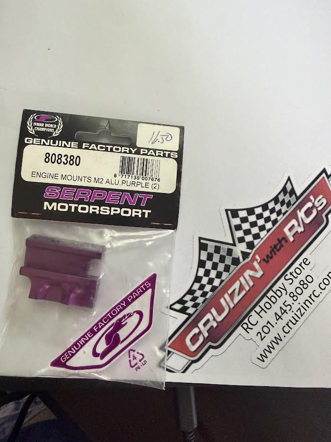 Serpent Part #SER808380 Engine Mounts M2 Aluminum PURPLE