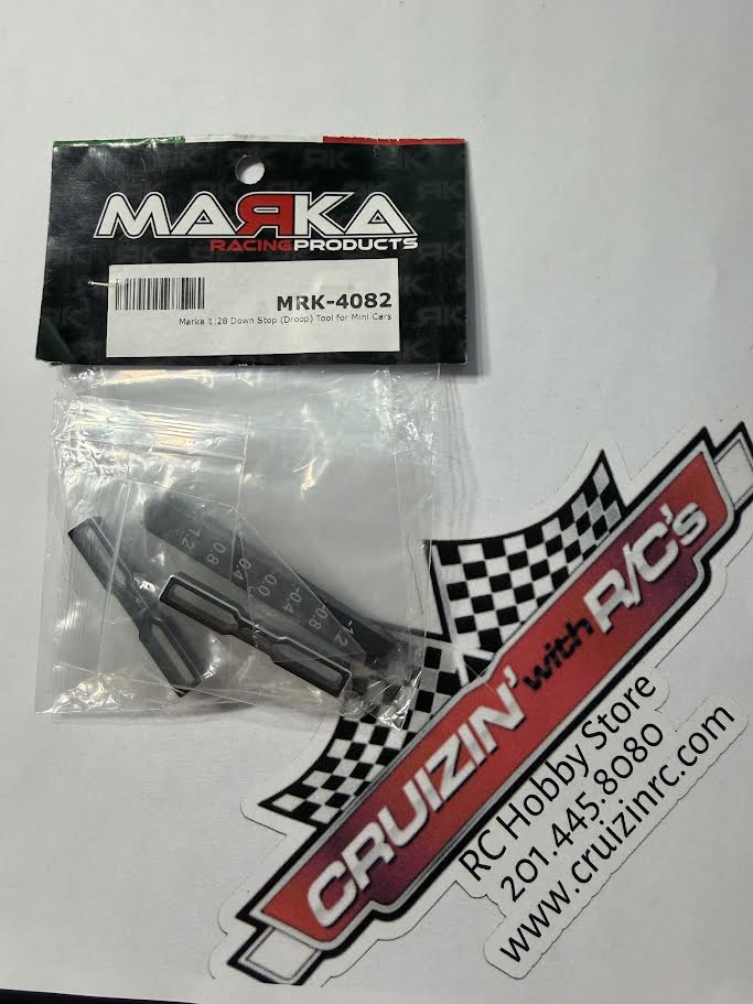 Marka Part #MRK-4082 1:28 Down Stop (Droop) Tool for Mini-Cars