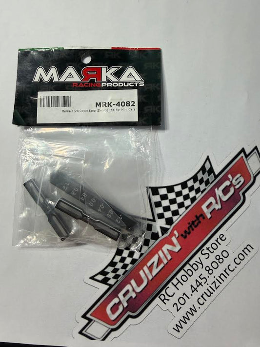 Marka Part #MRK-4082 1:28 Down Stop (Droop) Tool for Mini-Cars