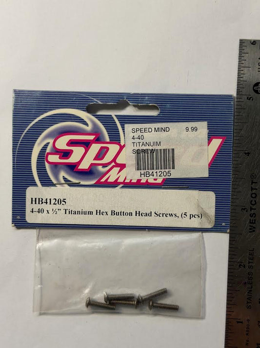 Team SpeedMind Part #HC-41205 Titanium Button Head, Hex-Socket Screws 4-40 x 1.2 (5)
