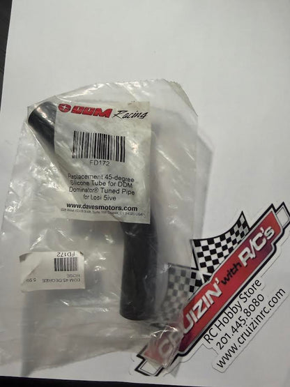 DDM Racing Part #FD172 Replacement 45-degree Silicone Tube for DDM Dominator® Tuned Pipe for Losi 5ive