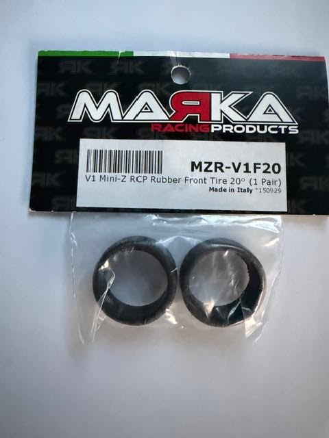 Marka Part #MZR-V1F20 V1 Mini-Z RCP Rubber Front Tire 20 Degree (1 Pair)