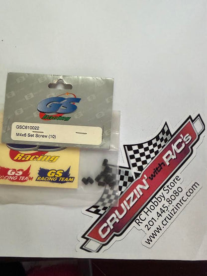 GS Racing Part #GSC610022 M4x6 Set Screws (10ct)