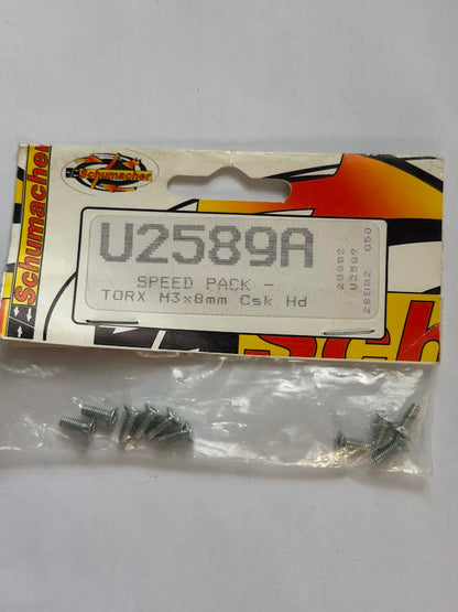 Schumacher Part #SCHU2589A Speed Pack - TORX M3 x 8mm Csk Screws (10ct)