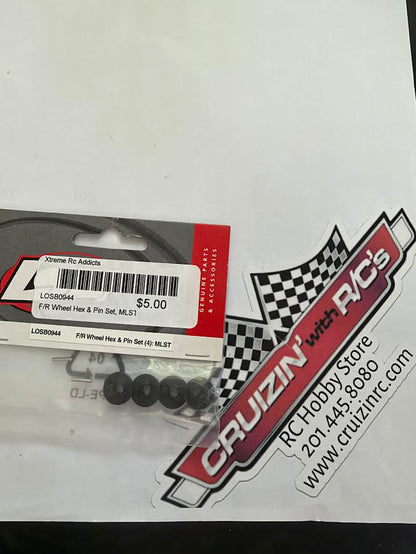 Team Losi Part #LOSB0944 Front/Rear Wheel Hex & Pin Set (4) (MLST/2)