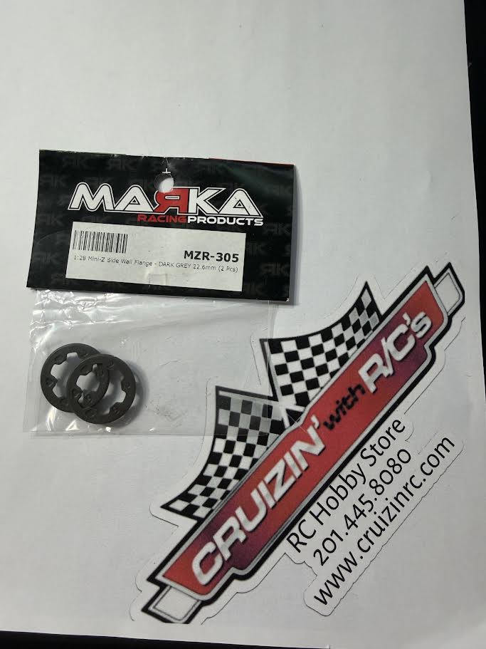 Marka Part #MZR-305 V1 Mini-Z 2WD Side Wall Flange - DARK GREY 22.6mm (2 Pcs)
