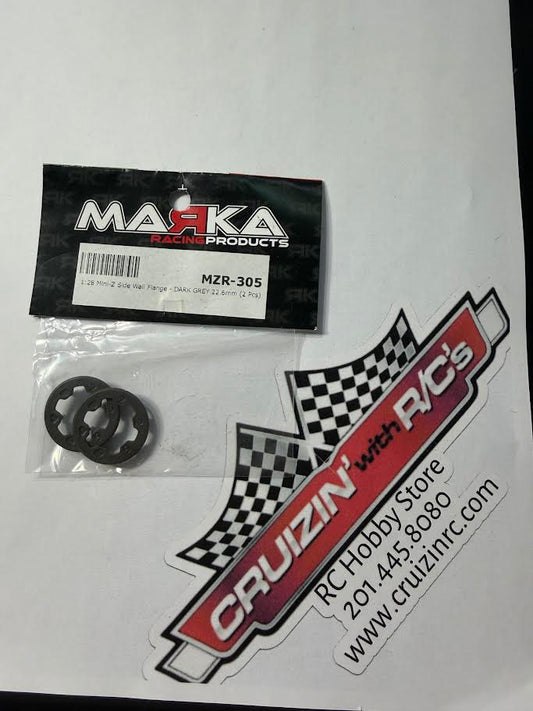 Marka Part #MZR-305 V1 Mini-Z 2WD Side Wall Flange - DARK GREY 22.6mm (2 Pcs)