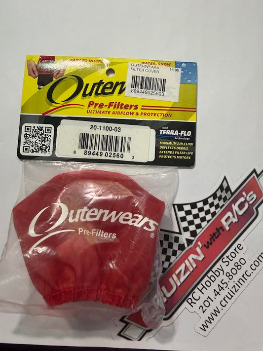 Outerwears Part #20-1100-03 Airfilter Pre-Cover Red