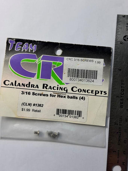 Team CRC Calandra Racing Part #1362 3/16 Screws for Hex Balls (4)