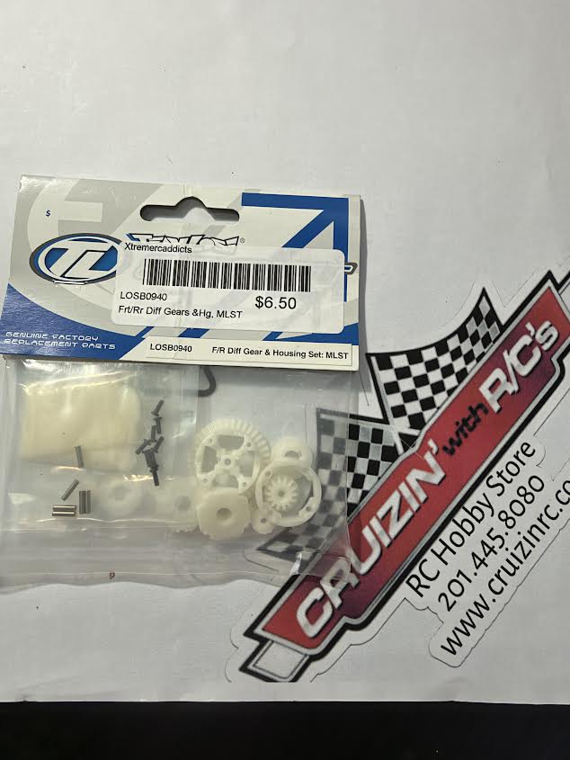 Team Losi Part #LOSB0940 Front/Rear Differential Gears & Housing (Mini-LST) WHITE