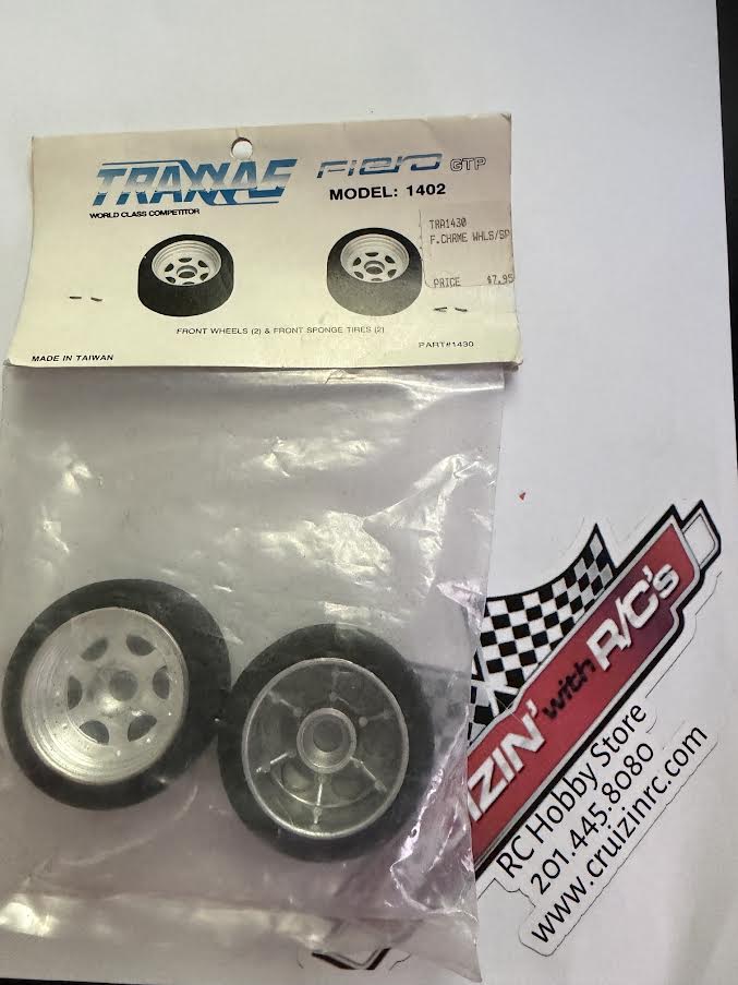 Traxxas Part #TRA1430 Front Wheels (2) & Front Sponge Tires (2) - VINTAGE