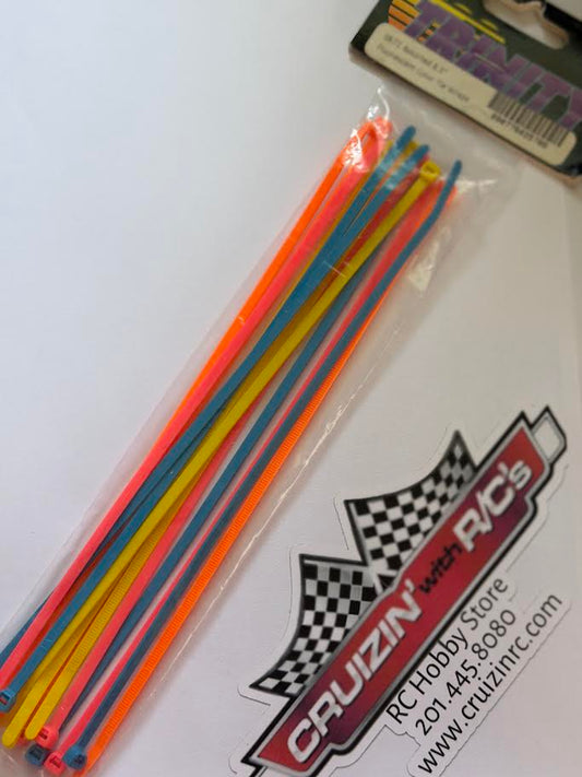 Trinity Part #TRI0672 Assorted 8.5" Fluorescent Color Tie Wraps