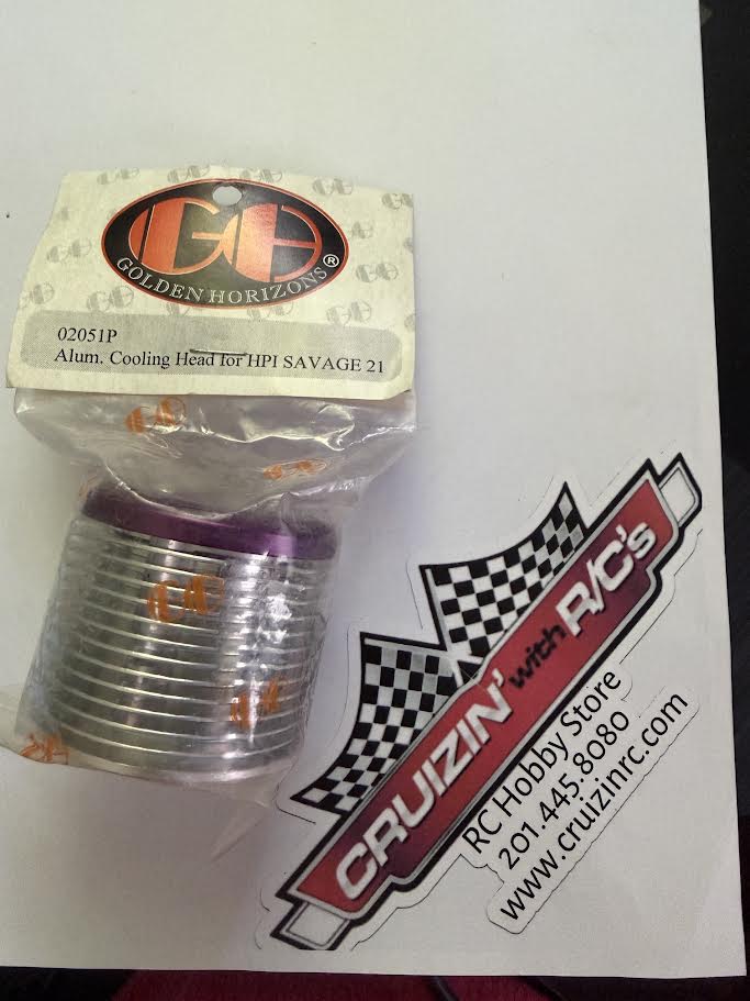 GH Golden Horizons Part #GH02051P Aluminum Cooling Head for HPI SAVAGE 21 Purple