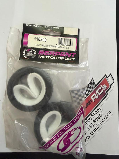 Serpent Part #110300 Tyre / Inlay 26mm Radial (2)