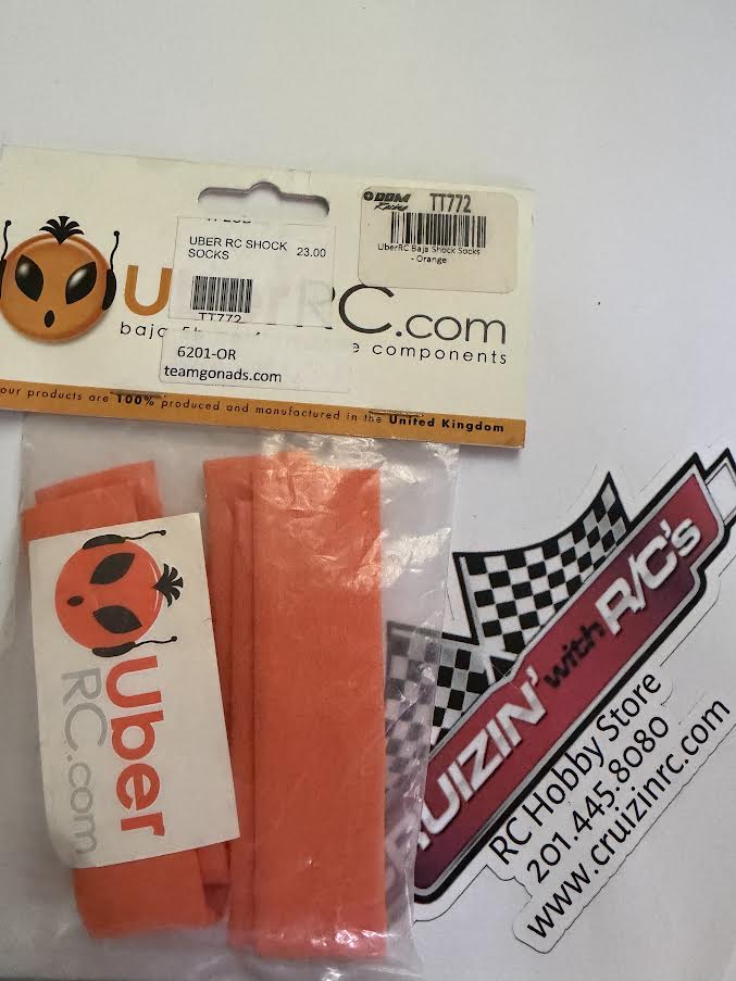 DDM Racing Part #TT772 UberRC Baja Shock Socks - Orange