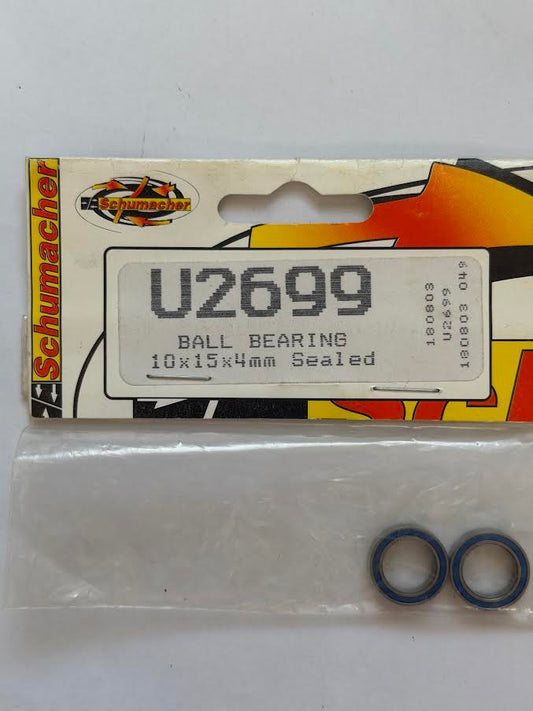 Schumacher Part #SCHU2699 Ball Bearing 10 x 15 x 4mm Sealed Blue
