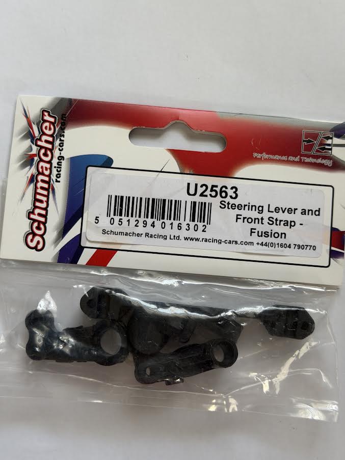 Schumacher Part #SCHU2563 Steering Lever and Front Strap - Menace, Fusion