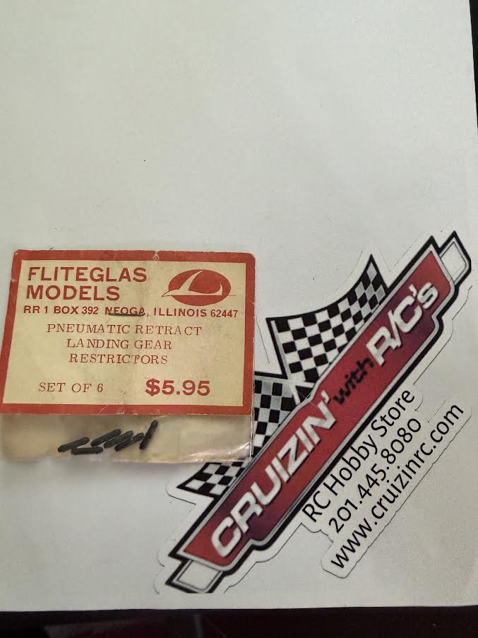 Fliteglas Models Part #35-511 Pneumatic Retract Landing Gear Restrictors VINTAGE